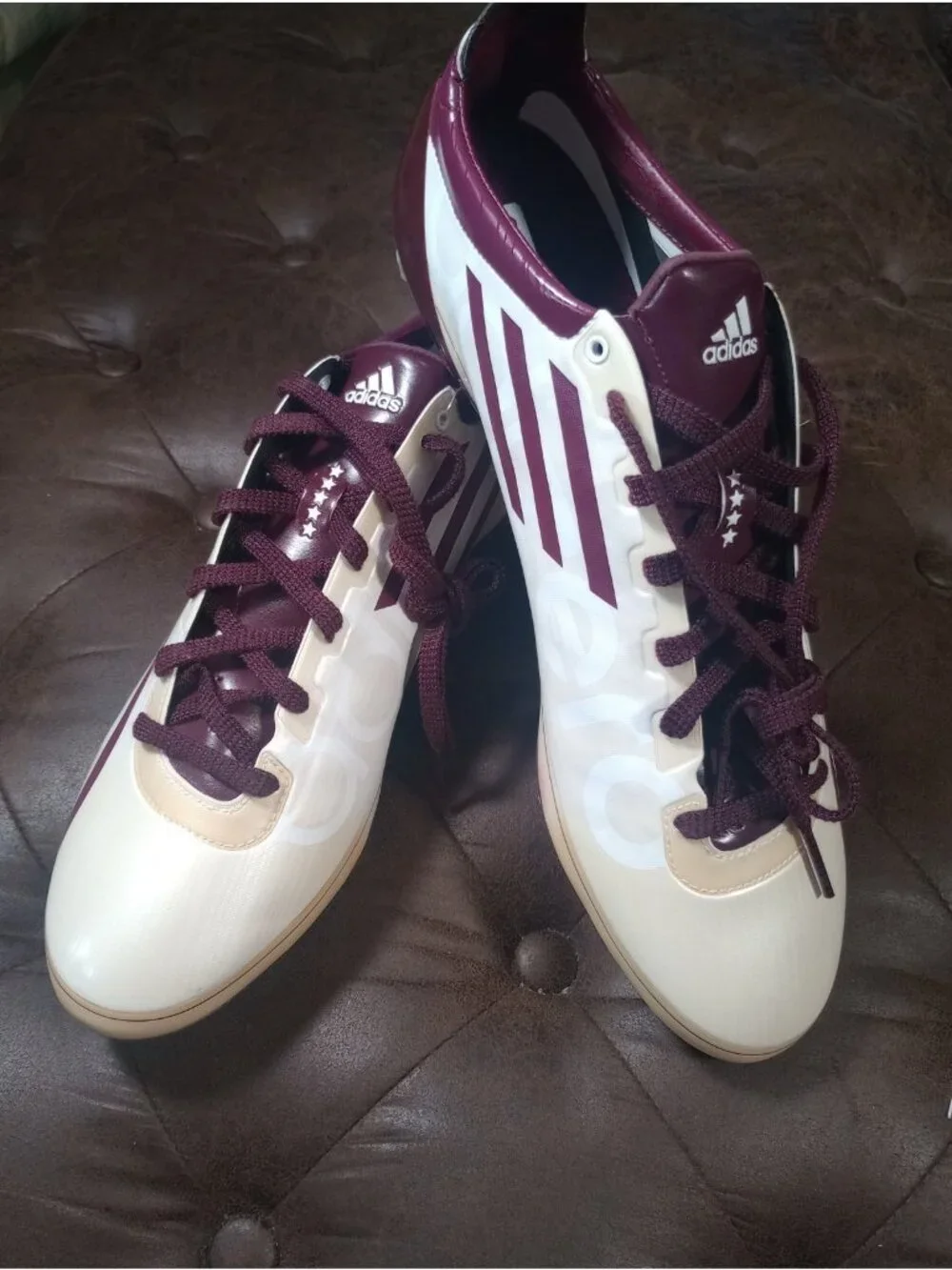 New Marrón/Purple Adidas Adizero 5-Star Soccer/Football Cleats Mens Size 15